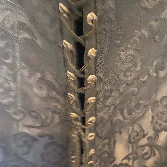 Fredericks of Hollywood Corset Bustier Black Lace Up Sexy Lingerie Size 36 - Picture 2 of 5